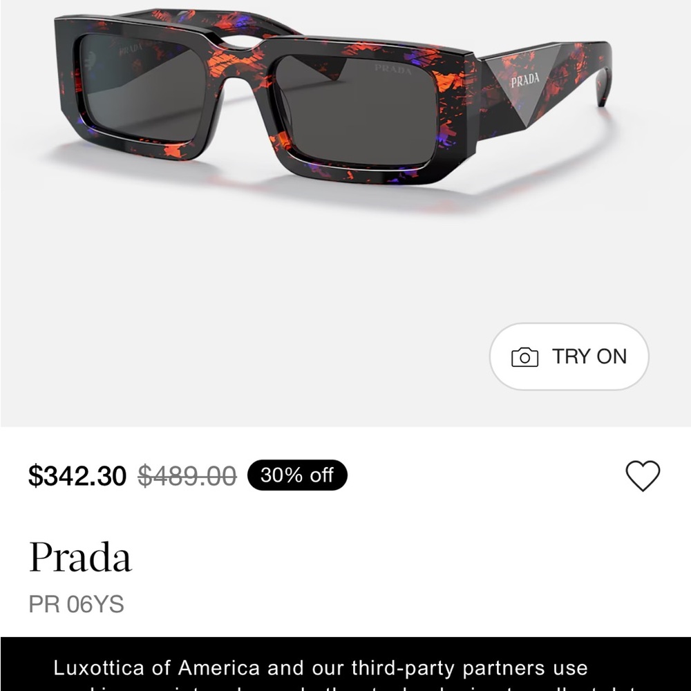 Like new Prada PR 06ys rectangular sunglasses